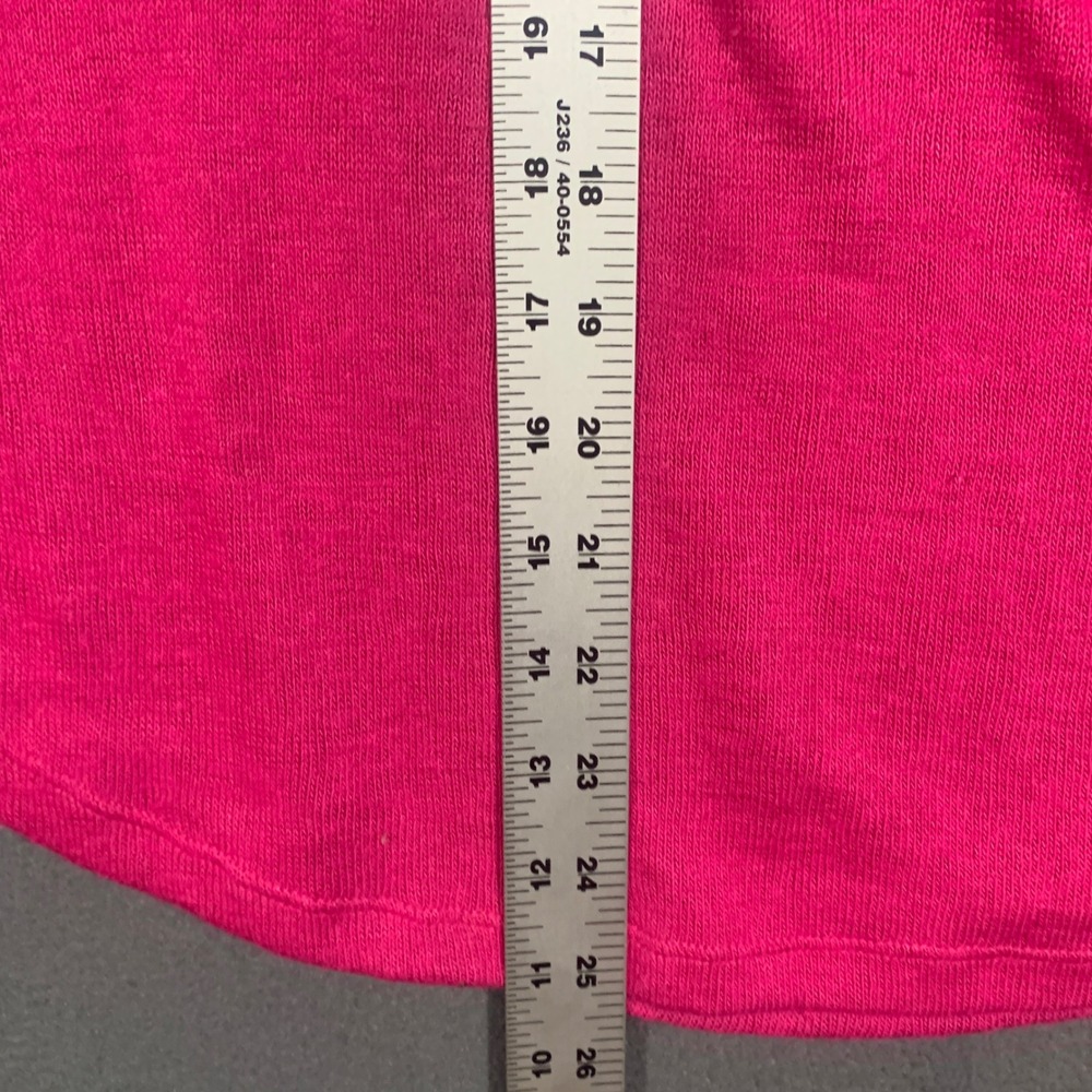 Carmen Marc Valvo Hot Pink Quarter Zip Pullover Knit Top Gold Zipper Womens L - Picture 6 of 7
